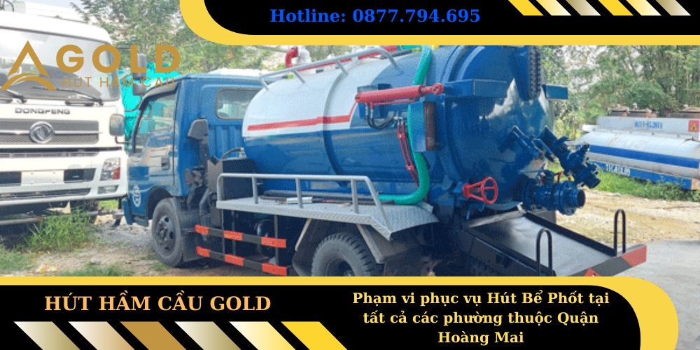 Phạm vi phục vụ Hút Bể Phốt tại tất cả các phường thuộc Quận Hoàng Mai