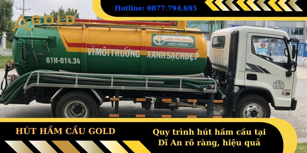 Quy trình hút hầm cầu tại Dĩ An rõ ràng, hiệu quả
